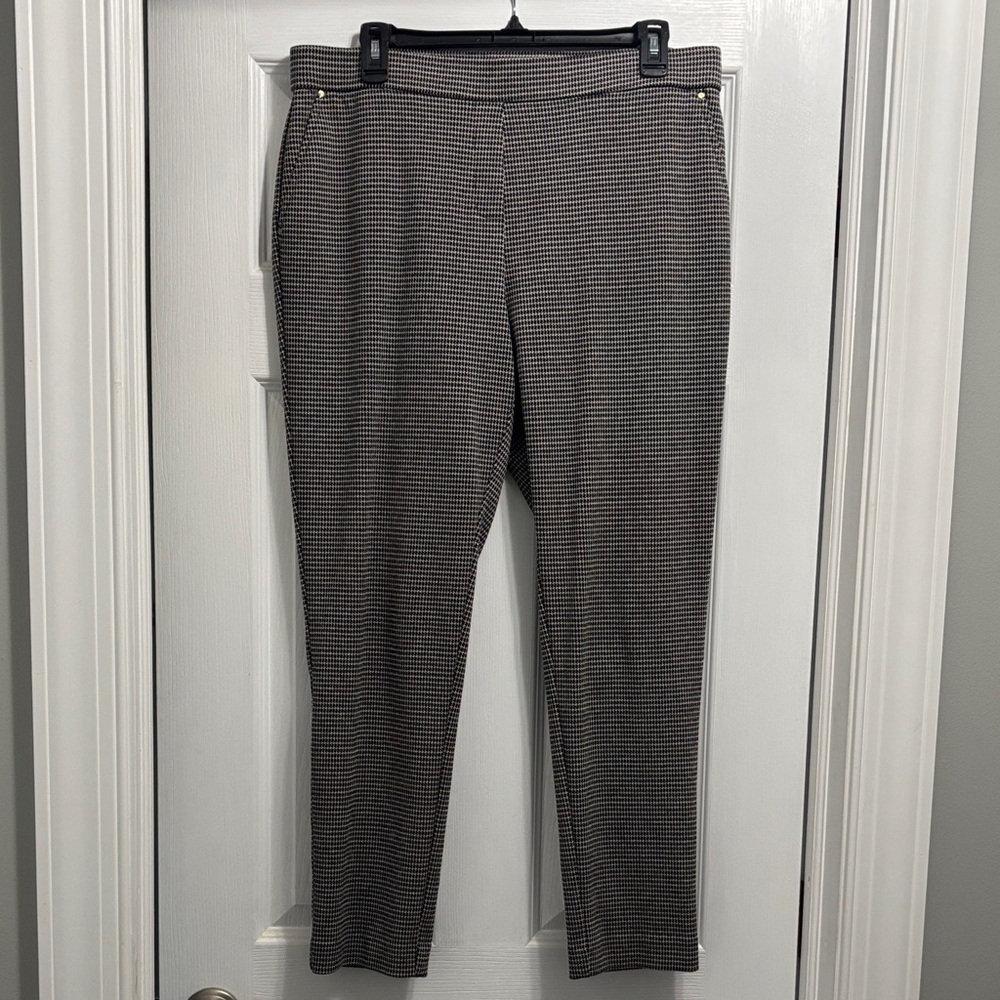 Women's Stretch Houndstooth Slim Pants - Black & White